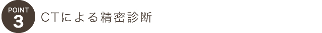 ポイント３CTによる精密診断